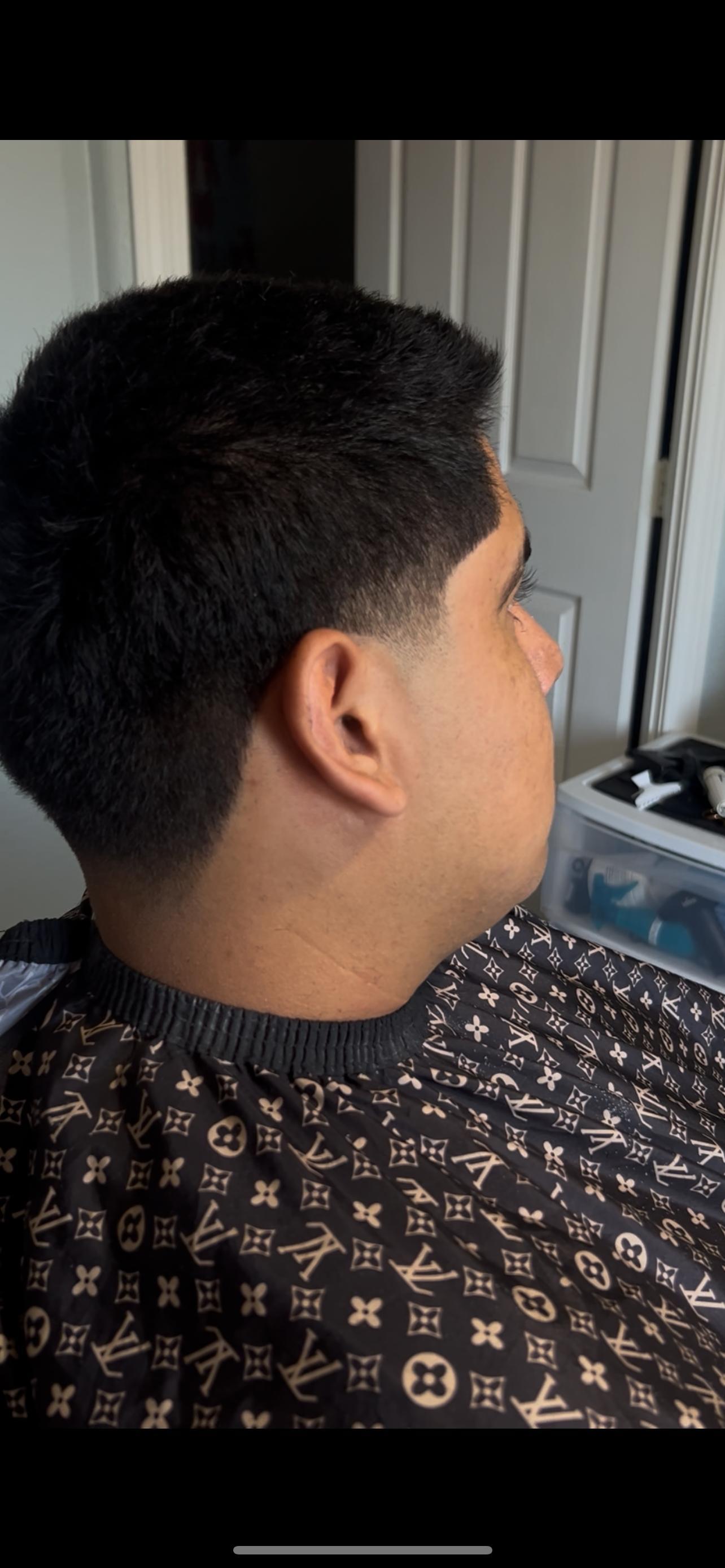 Fresh fade and neckline detail